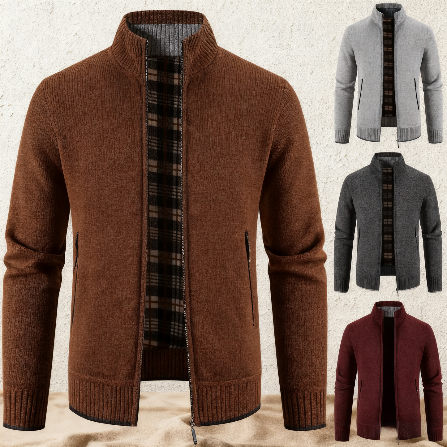 ❄️⛄️【M-3XL】Męski, swobodny, polarowy sweter rozpinany