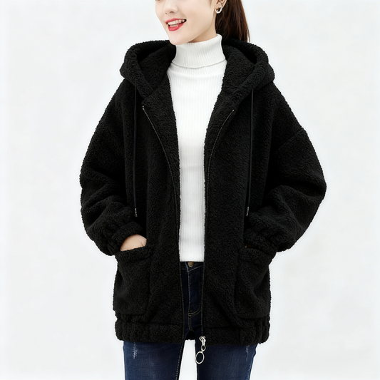 🔥✨【M-4XL】2025 Zimowa nowa moda damska pluszowa wełniana polarowa kurtka z kapturem