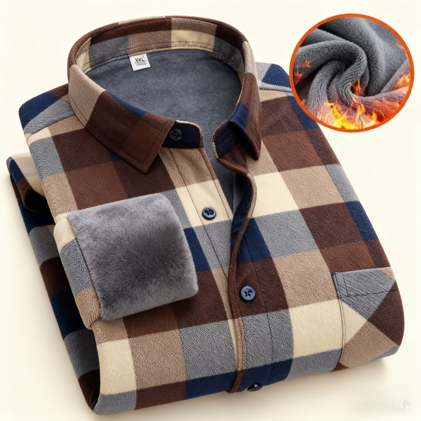 🔥👔【L-5XL】 Ciepła koszula biznesowa z długimi rękawami na jesień i zimę