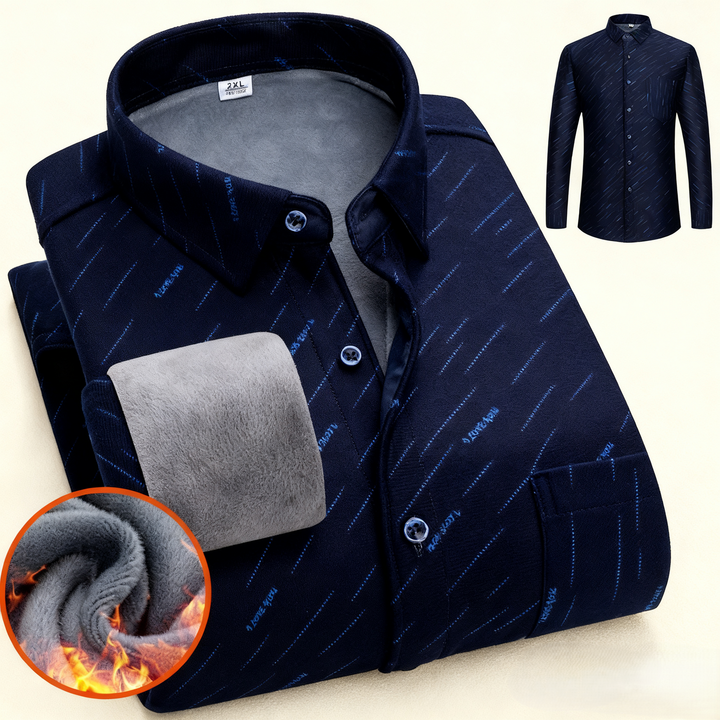 🔥👔【L-5XL】 Ciepła koszula biznesowa z długimi rękawami na jesień i zimę