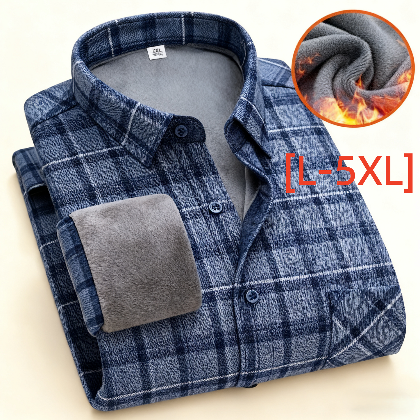 🔥👔【L-5XL】 Ciepła koszula biznesowa z długimi rękawami na jesień i zimę