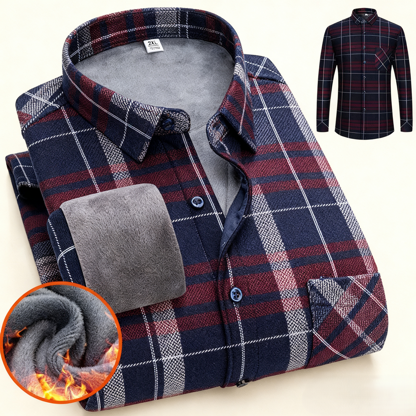 🔥👔【L-5XL】 Ciepła koszula biznesowa z długimi rękawami na jesień i zimę