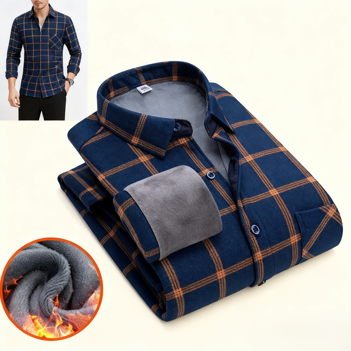 🔥👔【L-5XL】 Ciepła koszula biznesowa z długimi rękawami na jesień i zimę