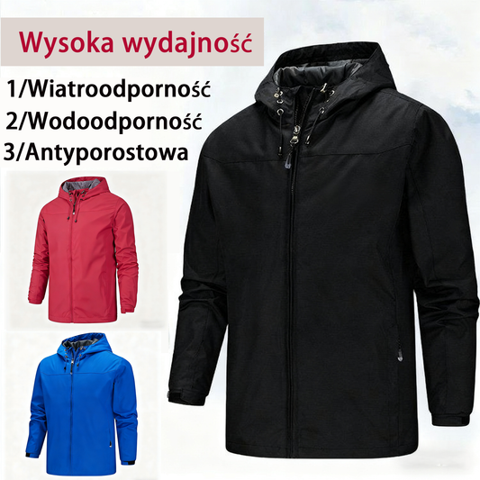 Unisex, wygodna, wiatroszczelna kurtka z regulacją temperatury