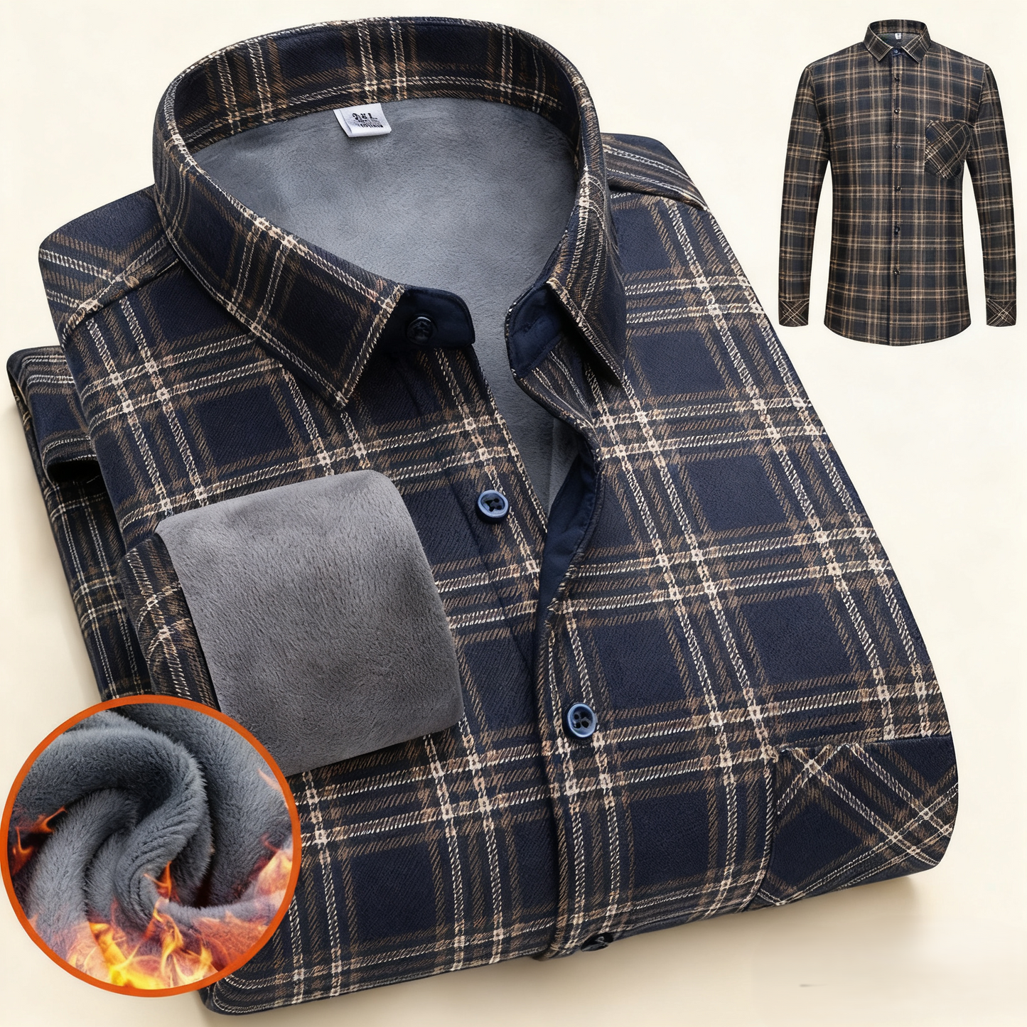 🔥👔【L-5XL】 Ciepła koszula biznesowa z długimi rękawami na jesień i zimę