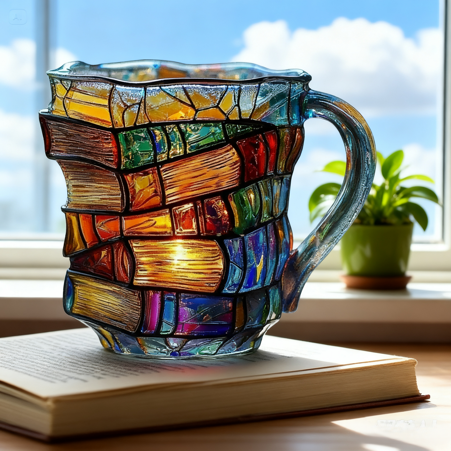 📚3D malowany kubek do kawy w kształcie książki