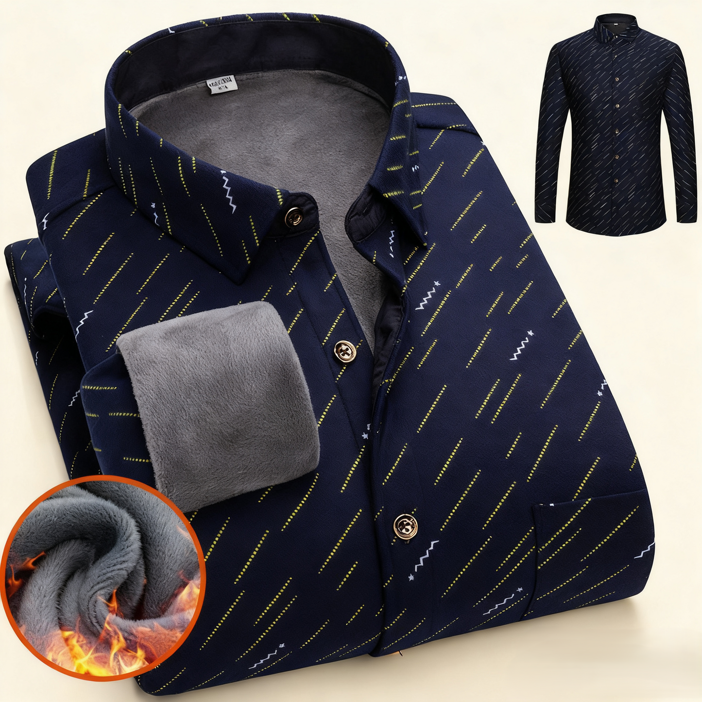 🔥👔【L-5XL】 Ciepła koszula biznesowa z długimi rękawami na jesień i zimę