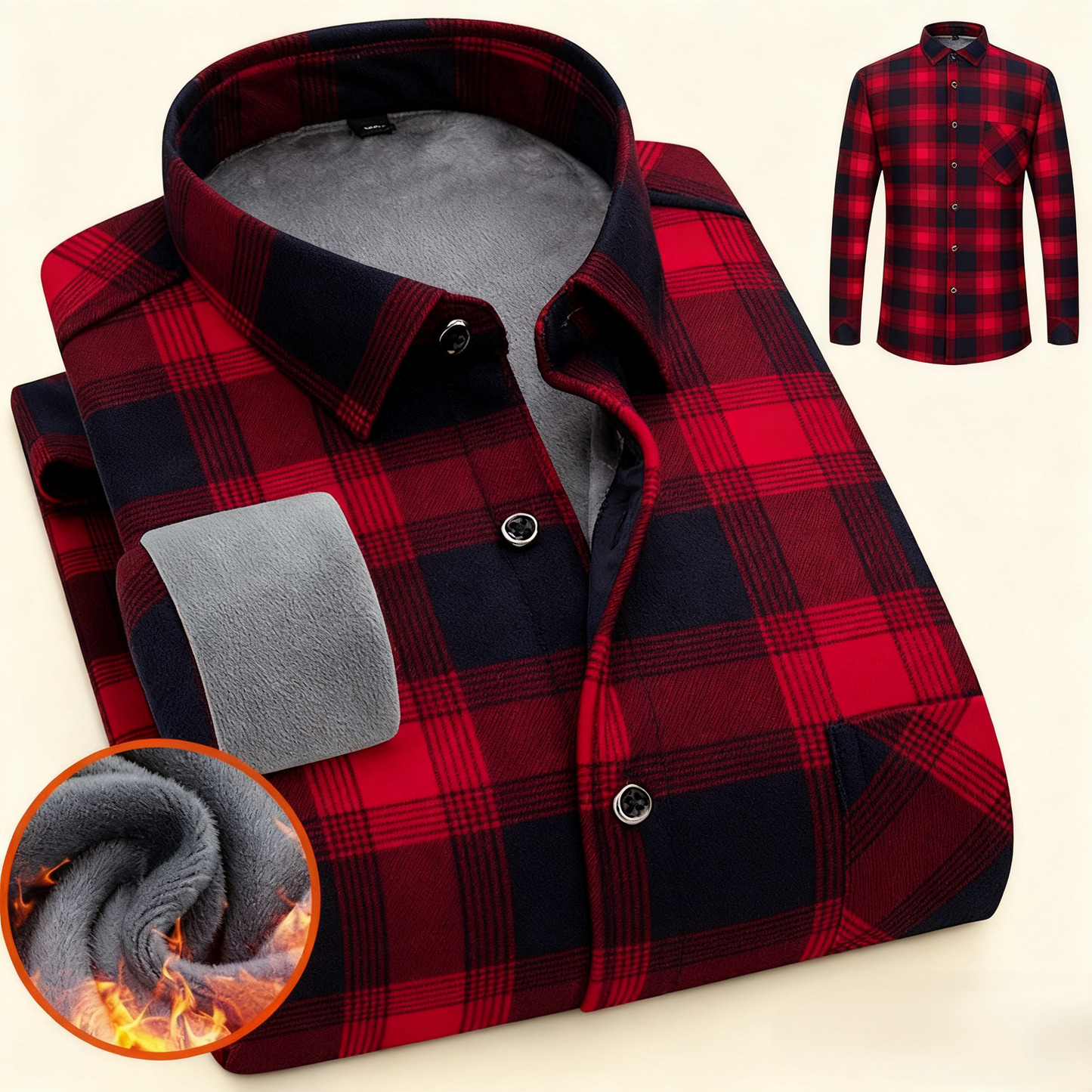 🔥👔【L-5XL】 Ciepła koszula biznesowa z długimi rękawami na jesień i zimę