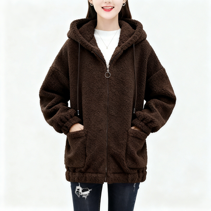🔥✨【M-4XL】2025 Zimowa nowa moda damska pluszowa wełniana polarowa kurtka z kapturem