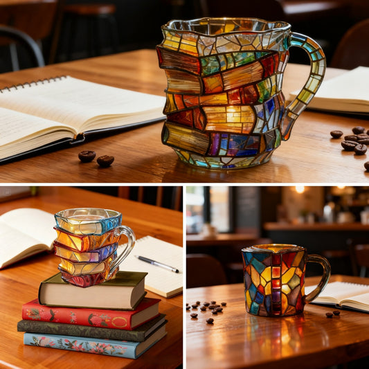 📚3D malowany kubek do kawy w kształcie książki