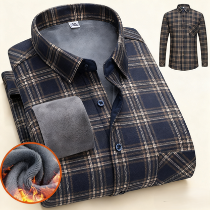 🔥👔【L-5XL】 Ciepła koszula biznesowa z długimi rękawami na jesień i zimę