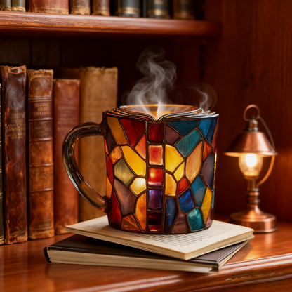 📚3D malowany kubek do kawy w kształcie książki