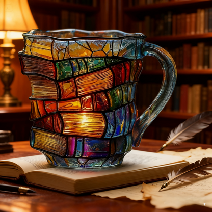📚3D malowany kubek do kawy w kształcie książki