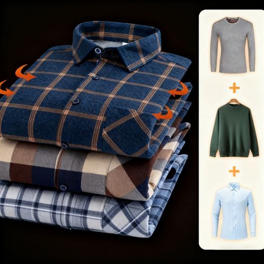 🔥👔【L-5XL】 Ciepła koszula biznesowa z długimi rękawami na jesień i zimę